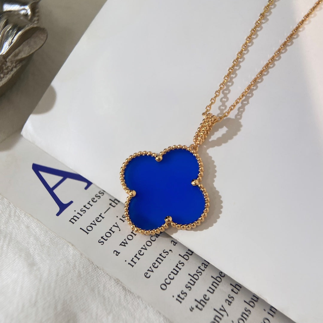 [Glow Muse]CLOVER 25MM NECKLACE TURQUOISE ROSE GOLD