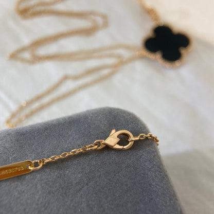 [Glow Muse]CLOVER 25MM NECKLACE GOLD ONYX