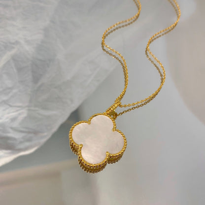 [Glow Muse]CLOVER 25MM MOP LARGE PENDANT NECKLACE