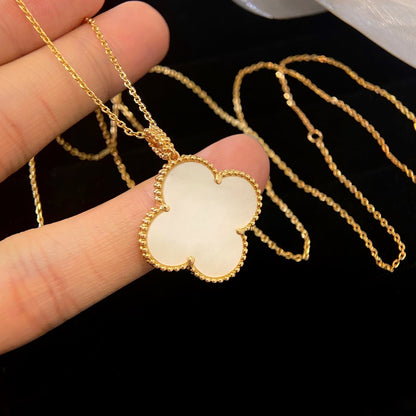 [Glow Muse]CLOVER 25MM MOP LARGE PENDANT NECKLACE