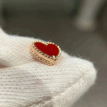 [Glow Muse]HEART CARNELIAN STUD EARRINGS