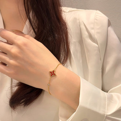 [Glow Muse]COLOR STAR CARNELIAN PINK GOLD DIAMOND BRACELET