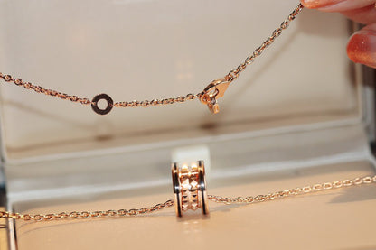 [Glow Muse]ZERO 1 ROCK PEDANT PINK GOLD BLACK NECKLACE