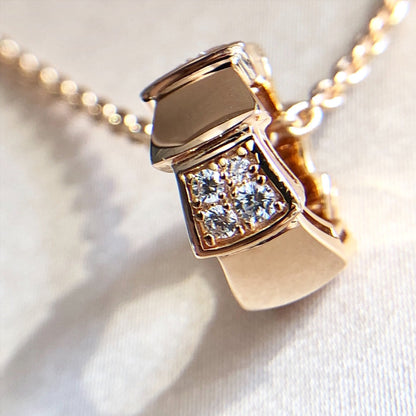 [Glow Muse]SERPENTI PEDANT DIAMOND PINK GOLD NECKLACE