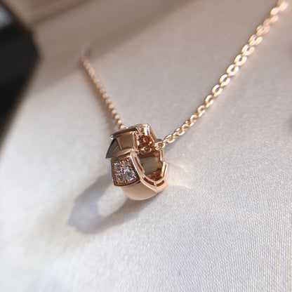 [Glow Muse]SERPENTI PEDANT DIAMOND PINK GOLD NECKLACE