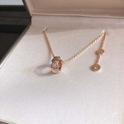 [Glow Muse]SERPENTI PEDANT DIAMOND PINK GOLD NECKLACE