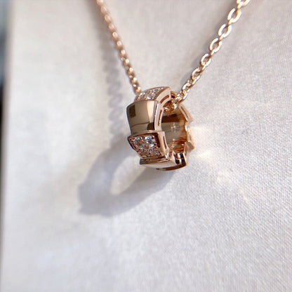 [Glow Muse]SERPENTI PEDANT DIAMOND PINK GOLD NECKLACE
