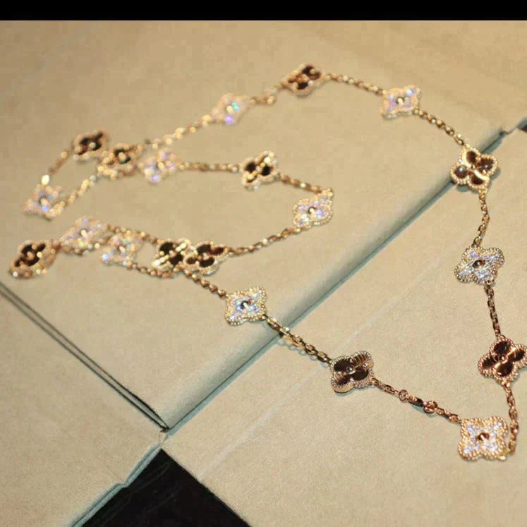 [Glow Muse]CLOVER 20 MOTIFS LASER DIAMOND NECKLACE