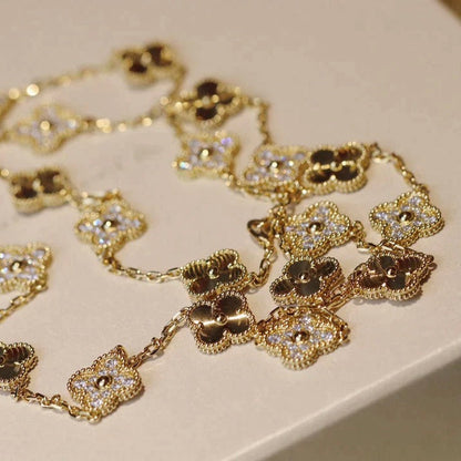 [Glow Muse]CLOVER 20 MOTIFS LASER DIAMOND NECKLACE