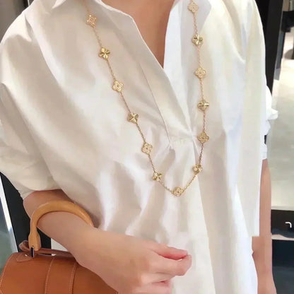 [Glow Muse]CLOVER 20 MOTIFS LASER DIAMOND NECKLACE
