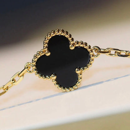 [Glow Muse]CLOVER 20 MOTIFS ONYX NECKLACE