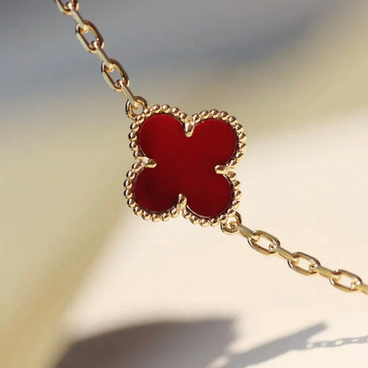 [Glow Muse]CLOVER 20 MOTIFS CARNELIAN NECKLACE