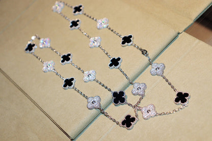 [Glow Muse]CLOVER 20 MOTIFS ONYX DIAMOND SILVER