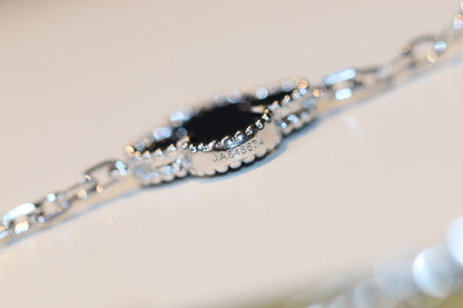 [Glow Muse]CLOVER 20 MOTIFS ONYX DIAMOND SILVER