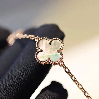 [Glow Muse]CLOVER 20 MOTIFS DARK MOP DIAMOND  NECKLACE