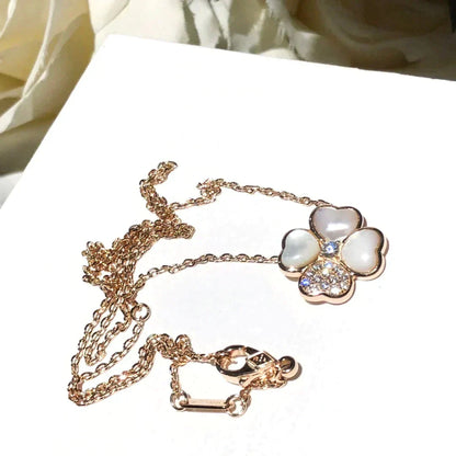 [Glow Muse]CLOVER MOP DIAMOND ROSE GOLD NECKLACE