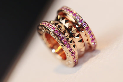[Glow Muse]ZERO 1 ROCK PINK GOLD PINK DIAMOND NECKLACE