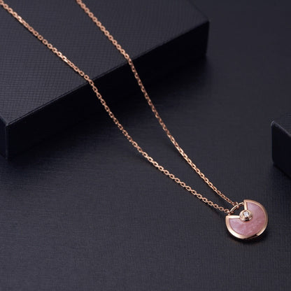 [Glow Muse]AMULETTE ROSE GOLD PINK MOP NECKLACE