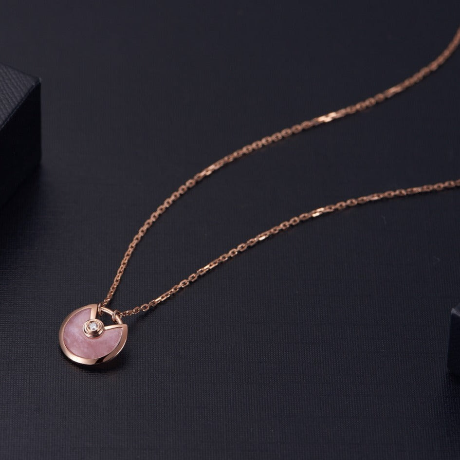 [Glow Muse]AMULETTE ROSE GOLD PINK MOP NECKLACE