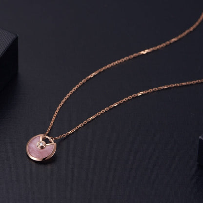 [Glow Muse]AMULETTE ROSE GOLD PINK MOP NECKLACE