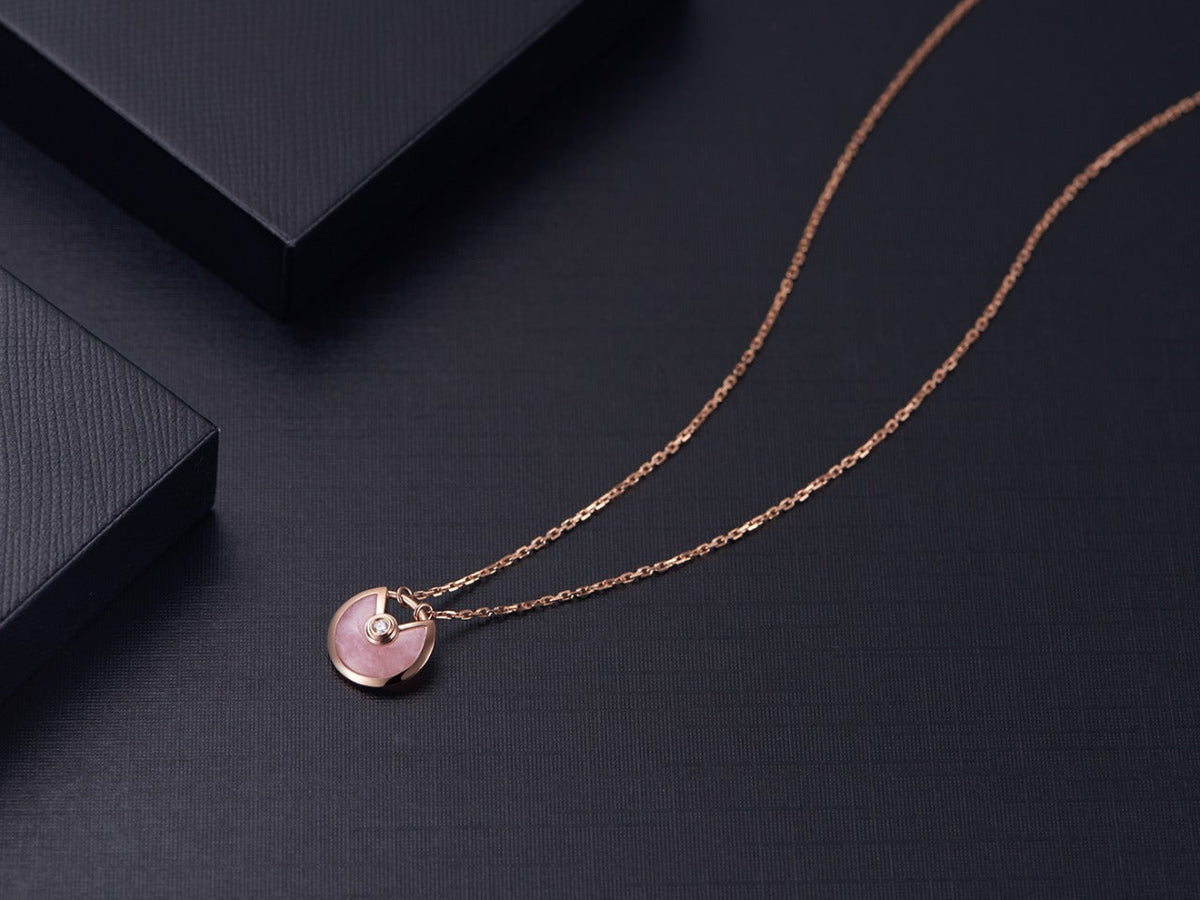 [Glow Muse]AMULETTE ROSE GOLD PINK MOP NECKLACE
