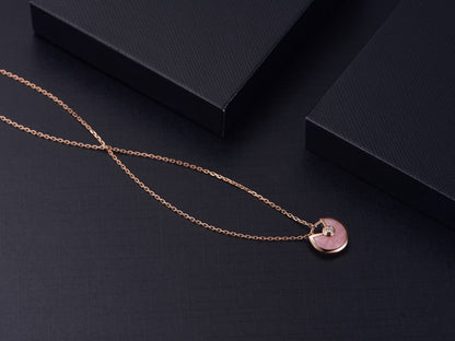 [Glow Muse]AMULETTE ROSE GOLD PINK MOP NECKLACE