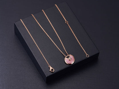 [Glow Muse]AMULETTE ROSE GOLD PINK MOP NECKLACE