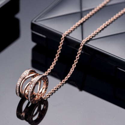 [Glow Muse]ZERO 1 PINK GOLD DIAMOND OPEN NECKLACE