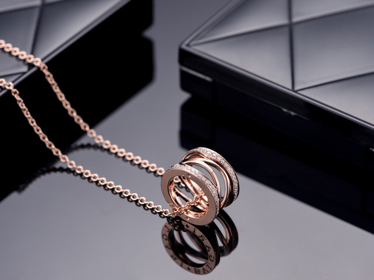 [Glow Muse]ZERO 1 PINK GOLD DIAMOND OPEN NECKLACE