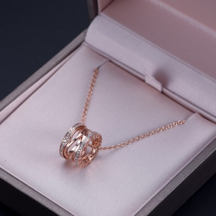[Glow Muse]ZERO 1 PINK GOLD DIAMOND OPEN NECKLACE