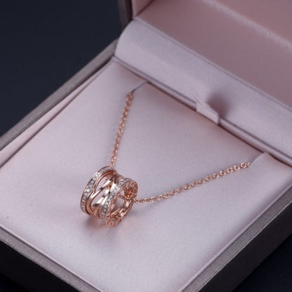 [Glow Muse]ZERO 1 PINK GOLD DIAMOND OPEN NECKLACE