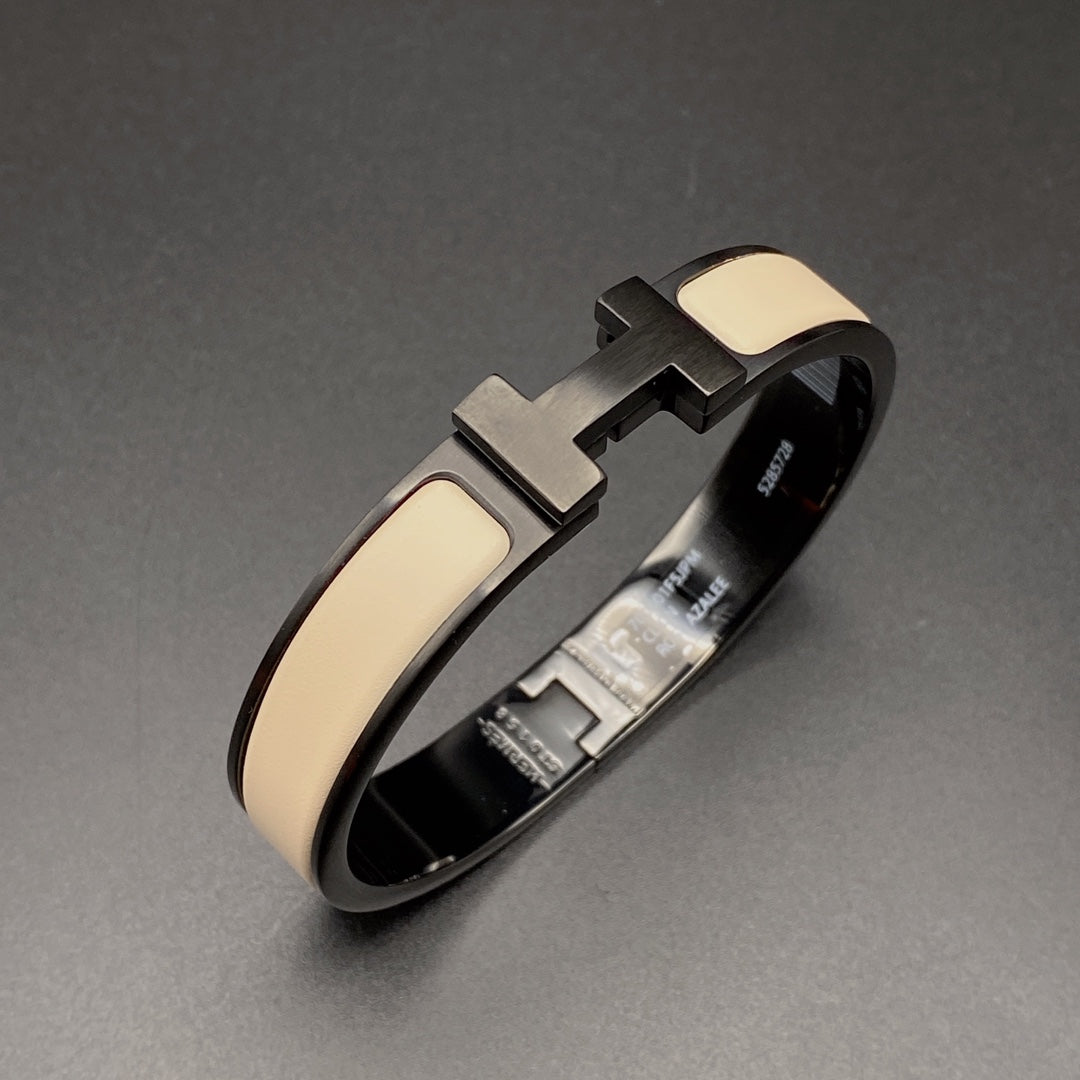 [Glow Muse]H BRACELET 12MM BLACK BEIGE CERAMIC