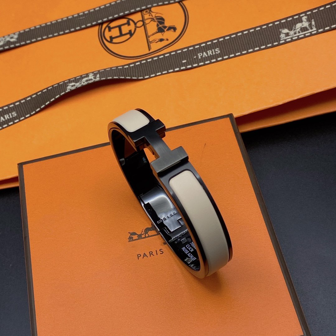 [Glow Muse]H BRACELET 12MM BLACK BEIGE CERAMIC