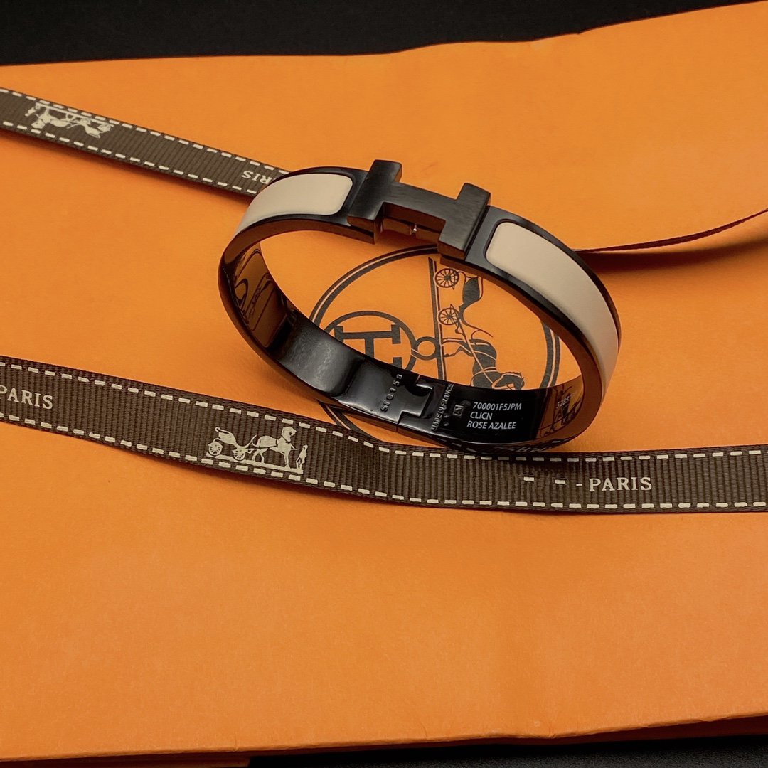[Glow Muse]H BRACELET 12MM BLACK BEIGE CERAMIC