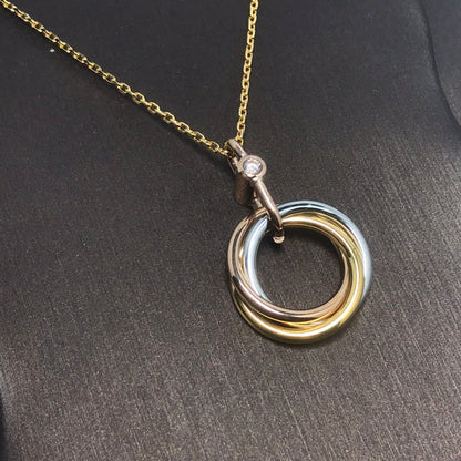 [Glow Muse]TRINITY SILVER GOLD PINK GOLD NECKLACE