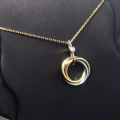 [Glow Muse]TRINITY SILVER GOLD PINK GOLD NECKLACE