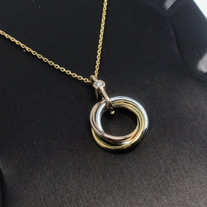 [Glow Muse]TRINITY SILVER GOLD PINK GOLD NECKLACE
