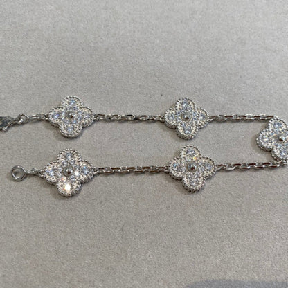 [⭐Glow Muse] CLOVER 5 MOTIF FULL DIAMOND BRACELET COLLECTION