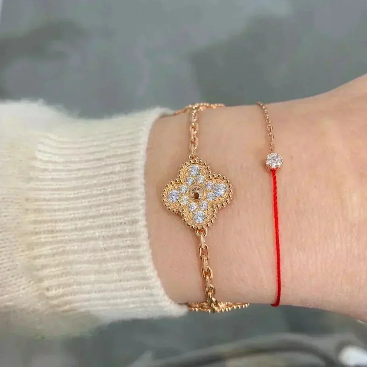 [⭐Glow Muse] CLOVER 5 MOTIF FULL DIAMOND BRACELET COLLECTION