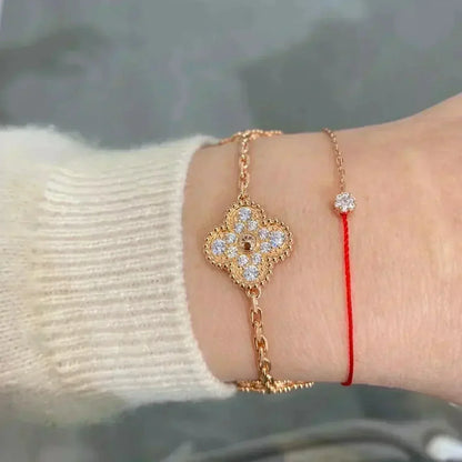 [⭐Glow Muse] CLOVER 5 MOTIF FULL DIAMOND BRACELET COLLECTION