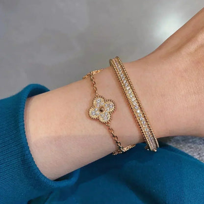 [⭐Glow Muse] CLOVER 5 MOTIF FULL DIAMOND BRACELET COLLECTION