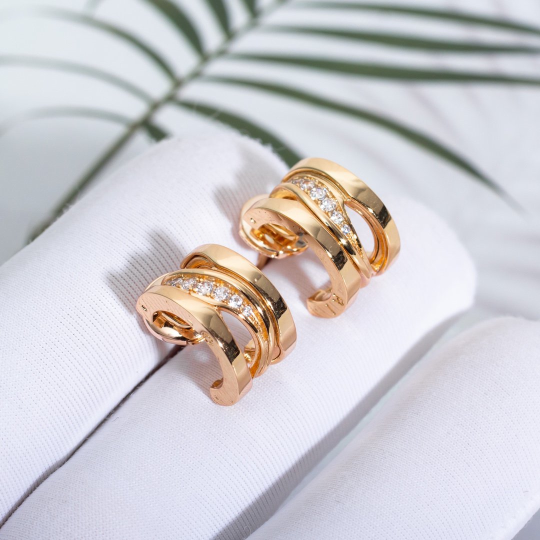 [Glow Muse]ZERO 1 PINK GOLD DIAMONDS EARRINGS