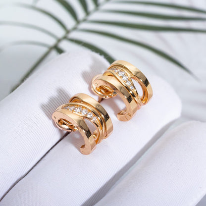 [Glow Muse]ZERO 1 PINK GOLD DIAMONDS EARRINGS