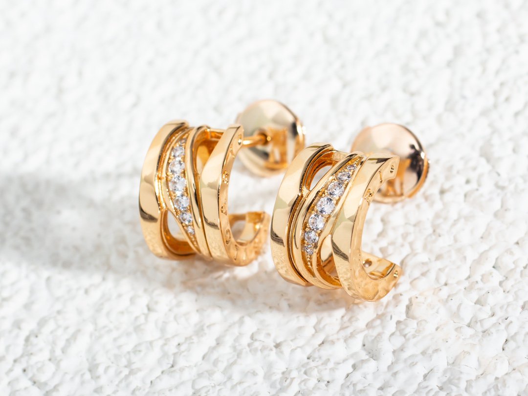 [Glow Muse]ZERO 1 PINK GOLD DIAMONDS EARRINGS