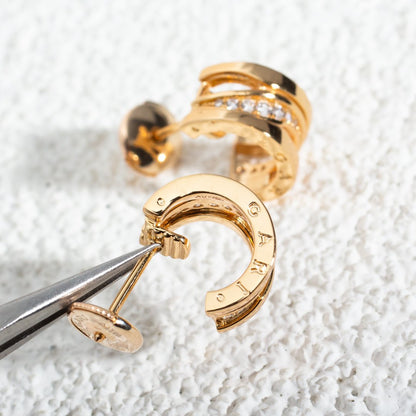 [Glow Muse]ZERO 1 PINK GOLD DIAMONDS EARRINGS