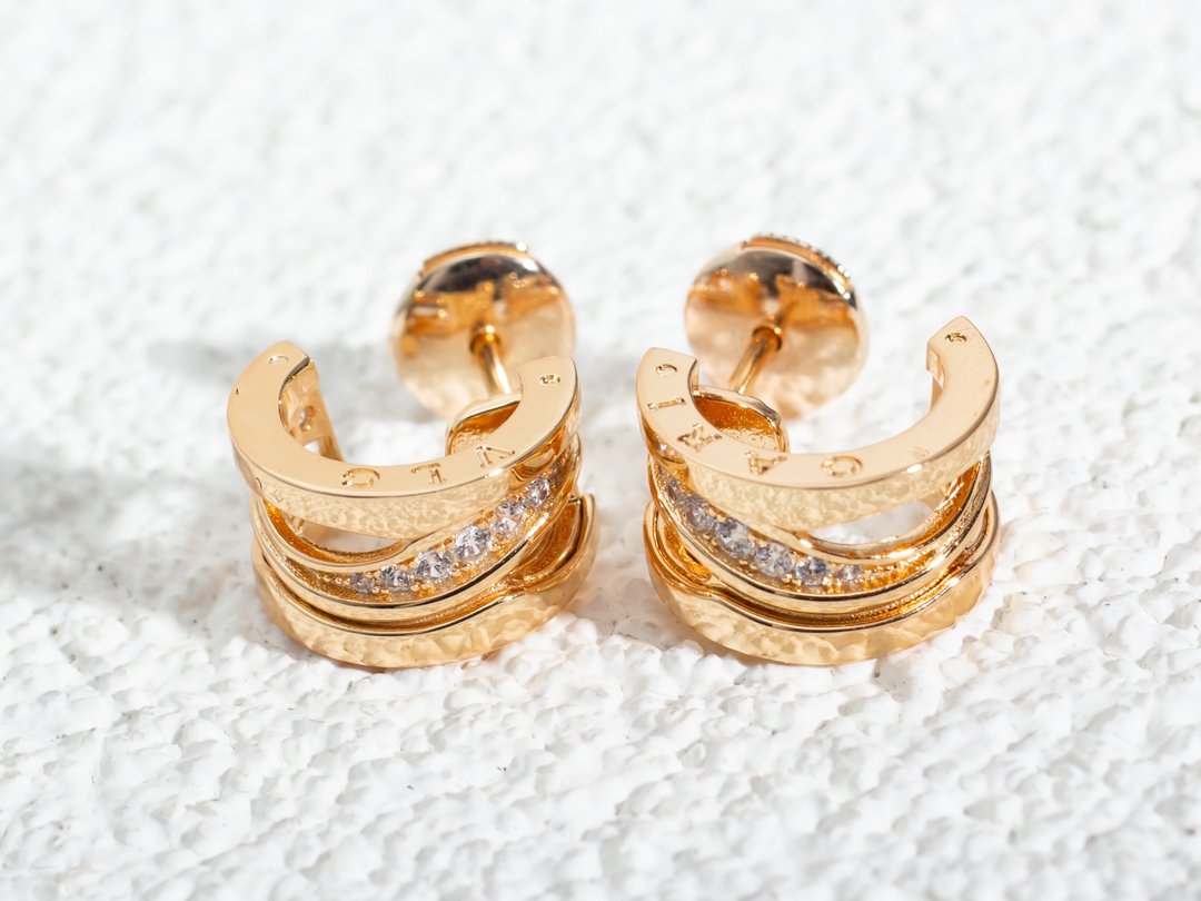 [Glow Muse]ZERO 1 PINK GOLD DIAMONDS EARRINGS