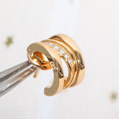 [Glow Muse]ZERO 1 PINK GOLD DIAMONDS EARRINGS