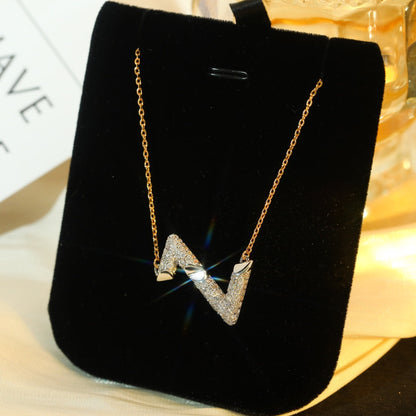 [Glow Muse]VOLT SILVER DIAMOND PEDANT NECKLACE