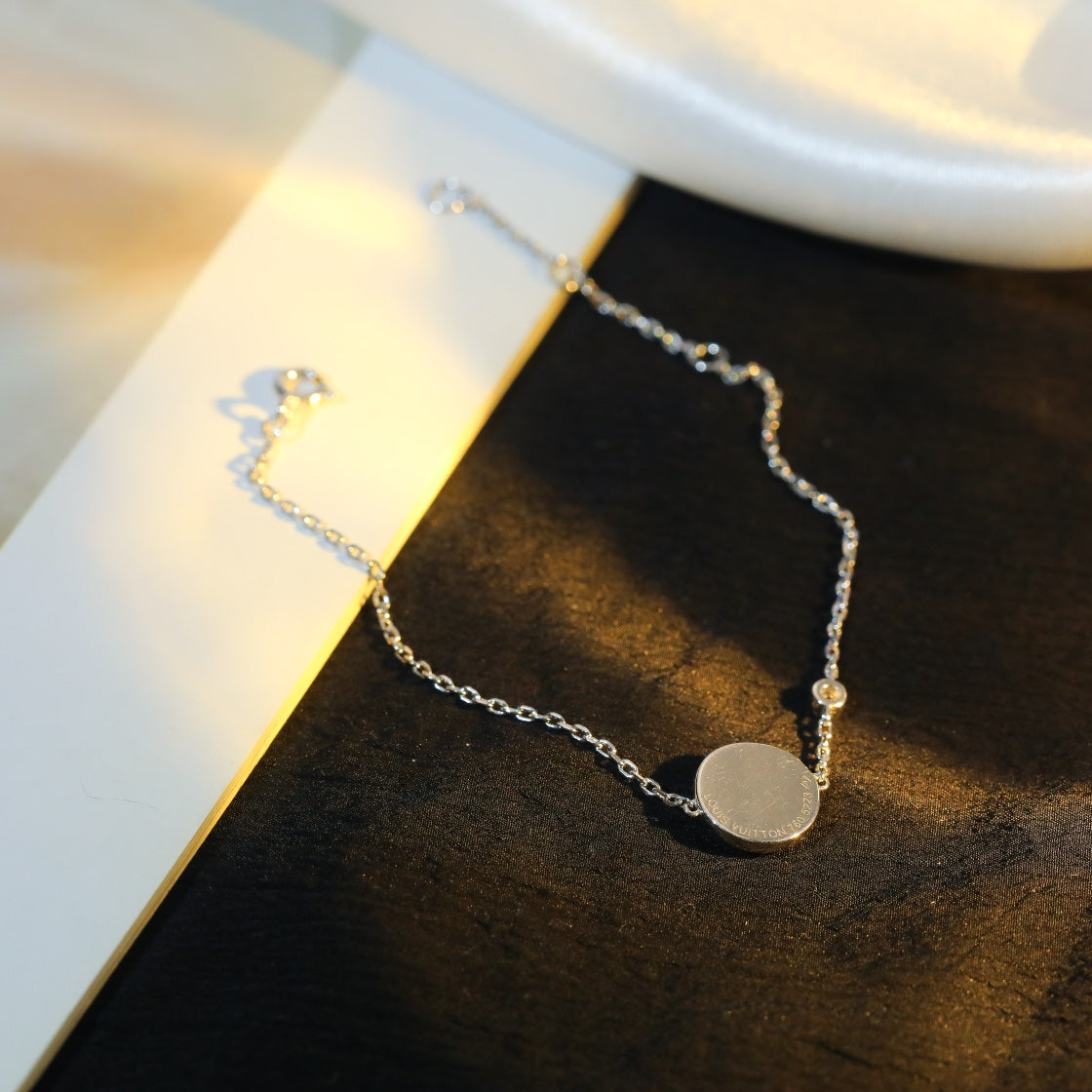 [Glow Muse]SUN MOTIF PINK MOP SILVER BRACELET