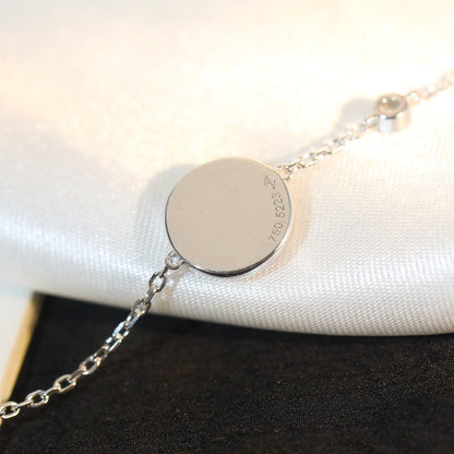 [Glow Muse]SUN MOTIF PINK MOP SILVER BRACELET